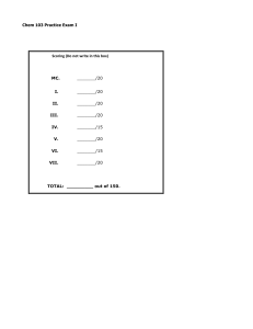 Chem 103 Practice Exam I: General Chemistry Assessment