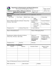 PCO Accreditation Application Form - DENR Environmental Management Bureau