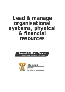 School Management: Leading Organizational & Financial Resources
