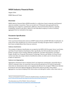 WRDS Industry Financial Ratio: Overview & Methodology for Research