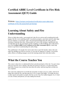 Certified ABBE Level Certificate in Fire Risk Assessment (QCF) Preparation Guide Essential Study Resources
