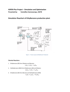 Ethylbenzene Production Simulation with ASPEN Plus