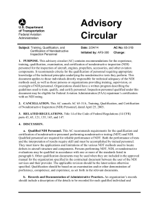 FAA Advisory Circular: NDI Personnel Training & Certification (AC 65-31B)