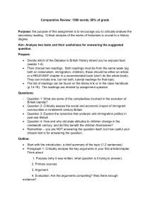 Comparative Review Assignment Brief: British History Critical Analysis