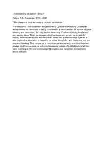 Classroom as Lyceum: Deep Learning & Discussion in Education