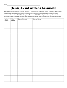 Ionic Bonding Worksheet: Chemical Formulas & Names