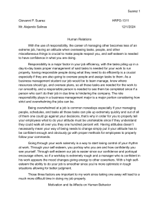 Responsibility, Attitude & Motivation in Human Relations