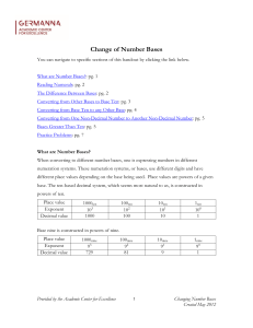 Change of Number Bases Guide