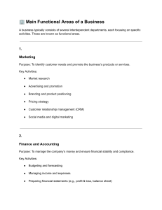 Business Functional Areas: Marketing, Finance, HR, Operations & More