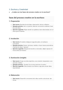 Escritura y Creatividad: Fases del Proceso Creativo