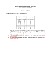 Dispersity Exercise: Environmental Engineering