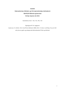 Bibliotek og demokrati. Endelig eksamensbesvarelse 01.06.23