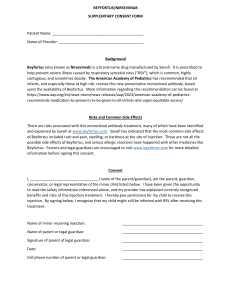 Beyfortus/Nirsevimab RSV Prevention Supplementary Consent Form
