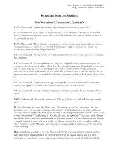 Selections from the Analects: Confucian Philosophy