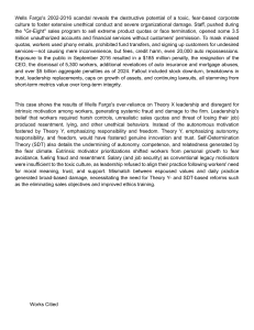 Wells Fargo Scandal: Toxic Culture, Theory X, and SDT Analysis