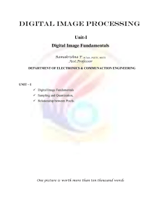 Digital Image Processing Fundamentals - Lecture Notes