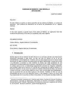Cadenas de Markov: Una Aplicaci&oacute;n Sencilla