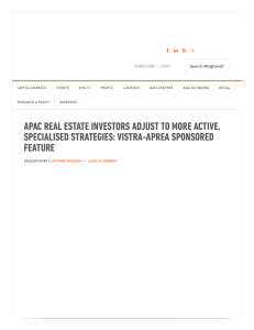 APAC Real Estate: Active Strategies & Market Friction