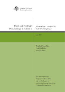 Deep Disadvantage in Australia: Productivity Commission Paper