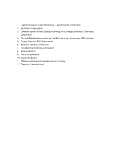 Computer Science Topics: Logic, Data, Databases & Number Systems