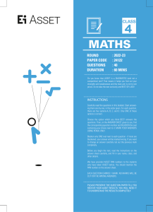 Class 4 Maths Test Paper - Arithmetic, Geometry, Fractions