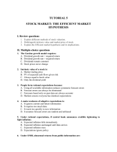 Stock Market: Efficient Market Hypothesis Tutorial 5 | Finance