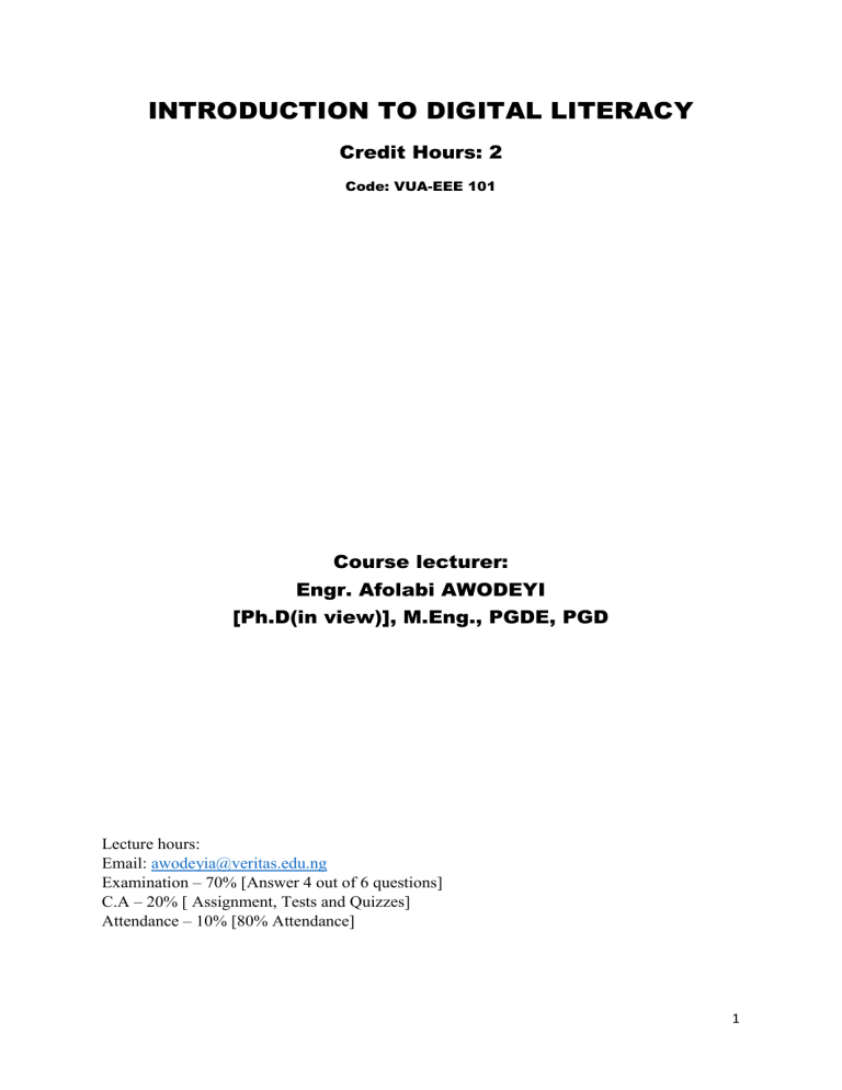 Introduction to Digital Literacy: Course Syllabus & Skills