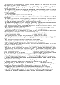 Filipino Economics & Agriculture Quiz: Pag-unlad, Kaunlaran, Agrikultura