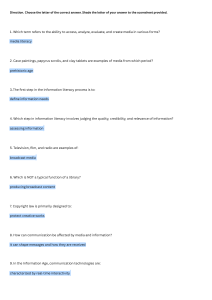 Media and Information Literacy Quiz: Questions & Answers