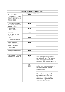 Least Learned Competencies: Grade 11 & 12 Philippine Curriculum