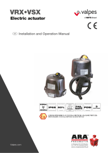 VRX&bull;VSX Electric Actuator Installation & Operation Manual