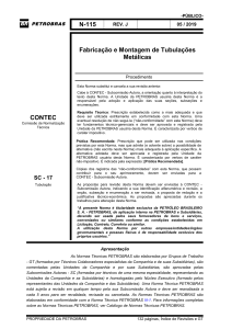 Norma PETROBRAS N-115: Fabrica&ccedil;&atilde;o e Montagem de Tubula&ccedil;&otilde;es Met&aacute;licas