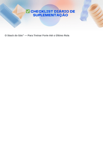 Check List Di&aacute;rio de Suplementa&ccedil;&atilde;o