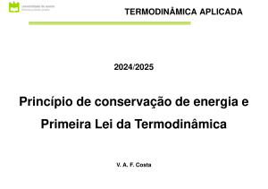 Conserva&ccedil;&atilde;o de Energia & 1&ordf; Lei da Termodin&acirc;mica Apresenta&ccedil;&atilde;o