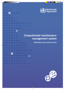 Computerized Maintenance Management System (CMMS) for Medical Devices - WHO
