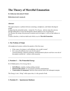 The Theory of Merciful Emanation: Cosmology, Metaphysics & Theology