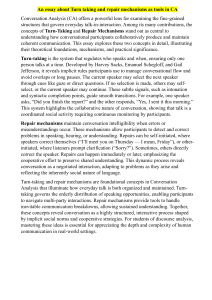 Turn-Taking & Repair Mechanisms in Conversation Analysis
