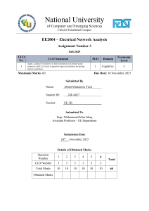 Electrical Network Analysis Assignment: Laplace Transforms & RLC Circuits
