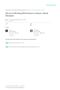 The Art of Working With Nature in Nature-Based Therapies
