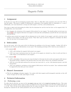 Magnetic Fields Lab Assignment - PHYS/ENGR 217, Texas A&M University