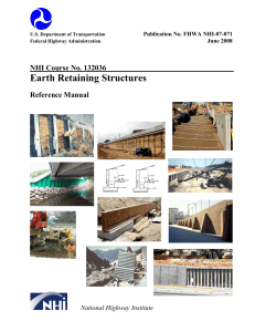 Earth Retaining Structures: Design & Construction Manual