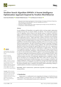 SWSO: Swallow Search Algorithm for Swarm Intelligence Optimization