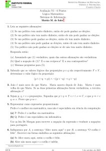 Exame de Lógica Matemática - Lógica Proposicional e Equivalências