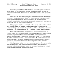 Kubler-Ross Quote Opinion Essay