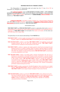 School & Organization Environmental Advocacy MOU