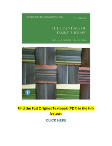Essentials of Family Therapy: Theories & Techniques