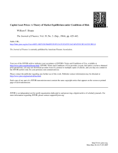 Capital Asset Prices: Market Equilibrium Under Risk - Sharpe (1964)