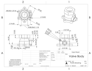 Valve Body Technical Drawing: Dimensions, Tolerances & Design