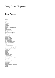 Study Guide Chapter 4: Planetary Motion, Kepler's & Newton's Laws
