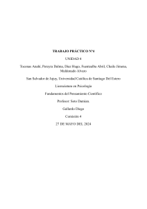 Psicología: Trabajo Práctico Pensamiento Científico